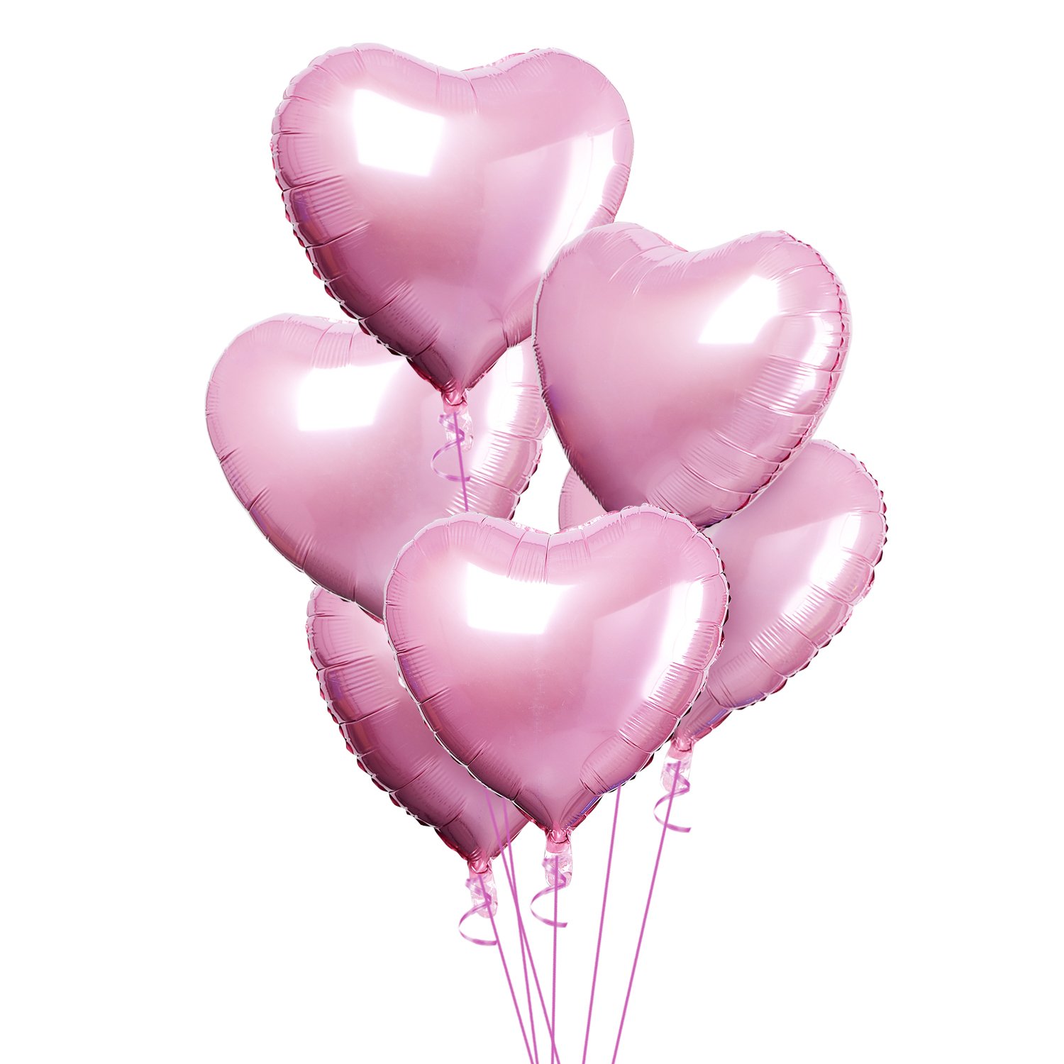 Takefuns Heart Balloon 5pcs Valentines Balloons Heart Shaped Foil
