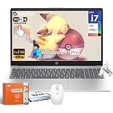 HP 2025 15.6" Business Laptop, Intel 10-Core i7-1355U (5.0GHz), 64 GB DDR4, 1 TB SSD, Intel Iris Xe Graphics, FHD Anti-Glare Touchscreen, Copilot AI, Wi-Fi 6, Fast Charge, Win11 Pro, w/Accessories