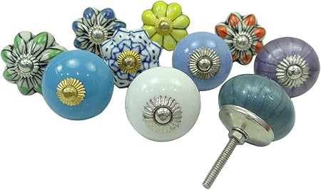 Indianbeautifulart Lote de 10 Piezas de cerámica India Hardware Mano