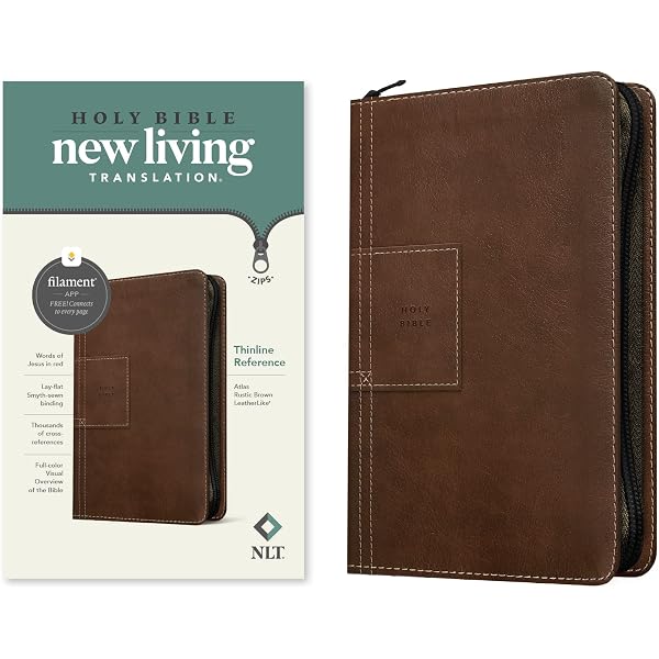 NLT Large Print Thinline Reference Zipper Bible, Filament Enabled