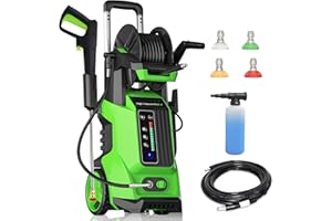 FENGRONG Electric Power Washer 4500 PSI 3.2 GPM High Pressure Washers with 4 Interchangeable Nozzles and 3 Levels of Adjustment Effortlessly Car Water Washer for Home Patio