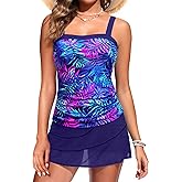 Tempt Me Womens Tankini Swimsuits with Mesh Skirt - Two Piece Bathing Suits with Shorts Tummy Control Swimwear 2025