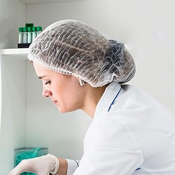 SZONE Disposable Cap Stretchable White Caps - Head Cover Hair For Cooking & Hygiene(90 Pieces)