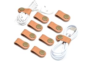 CAILLU Stocking Stuffers for men 10 Pack Cord Organizer,Cord Holder,Cable Clips Leather,Cable Organizer USB Holder,Wire Organizer,Cord Keeper,Phone Cord Organizer Ties Mens Stocking Stuffers
