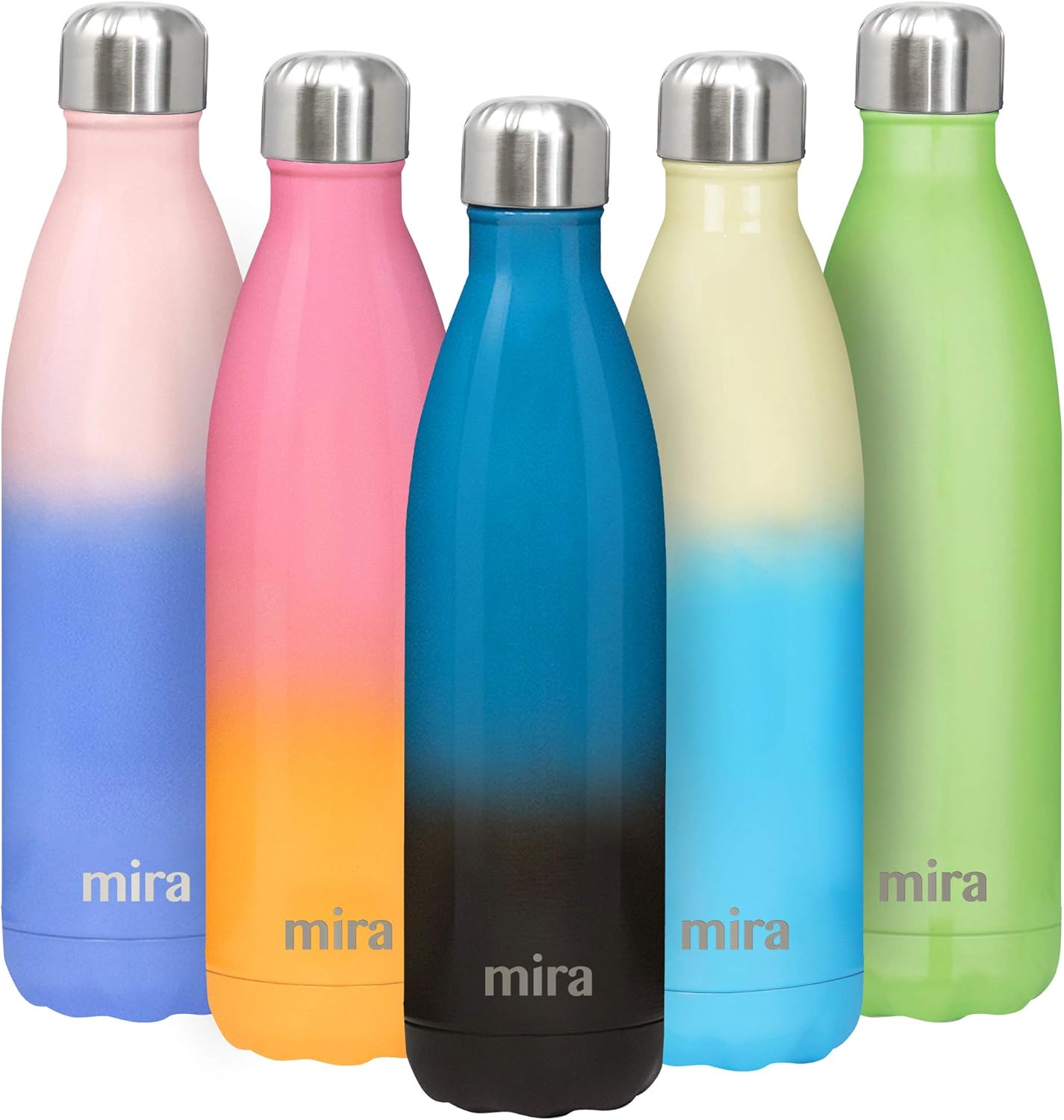 MIRA 25 Oz Stainless Steel Vacuum Insulated Water Bottle - Double Walled Cola Shape Thermos - 24 Hours Cold, 12 Hours Hot - Reusable Metal Water Bottle - Leak-Proof Sports Flask - Blue Lava