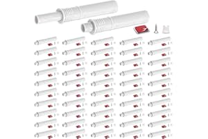 Lounsweer 50 Pack Magnetic Push Latches for Cabinet Door 2.87 Inches Short Push to Open Cabinet Hardware Pop up Lock Magnetic Latch for Closet Cupboard Wine Rack Dresser Drawer Sliding Door(White)