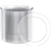 FOCUSLINE 100 Count Clear Plastic Plates 7 Inch, Disposable Salad Dessert Plates - Premium Clear Hard Plastic for Weddings, Parties and Events