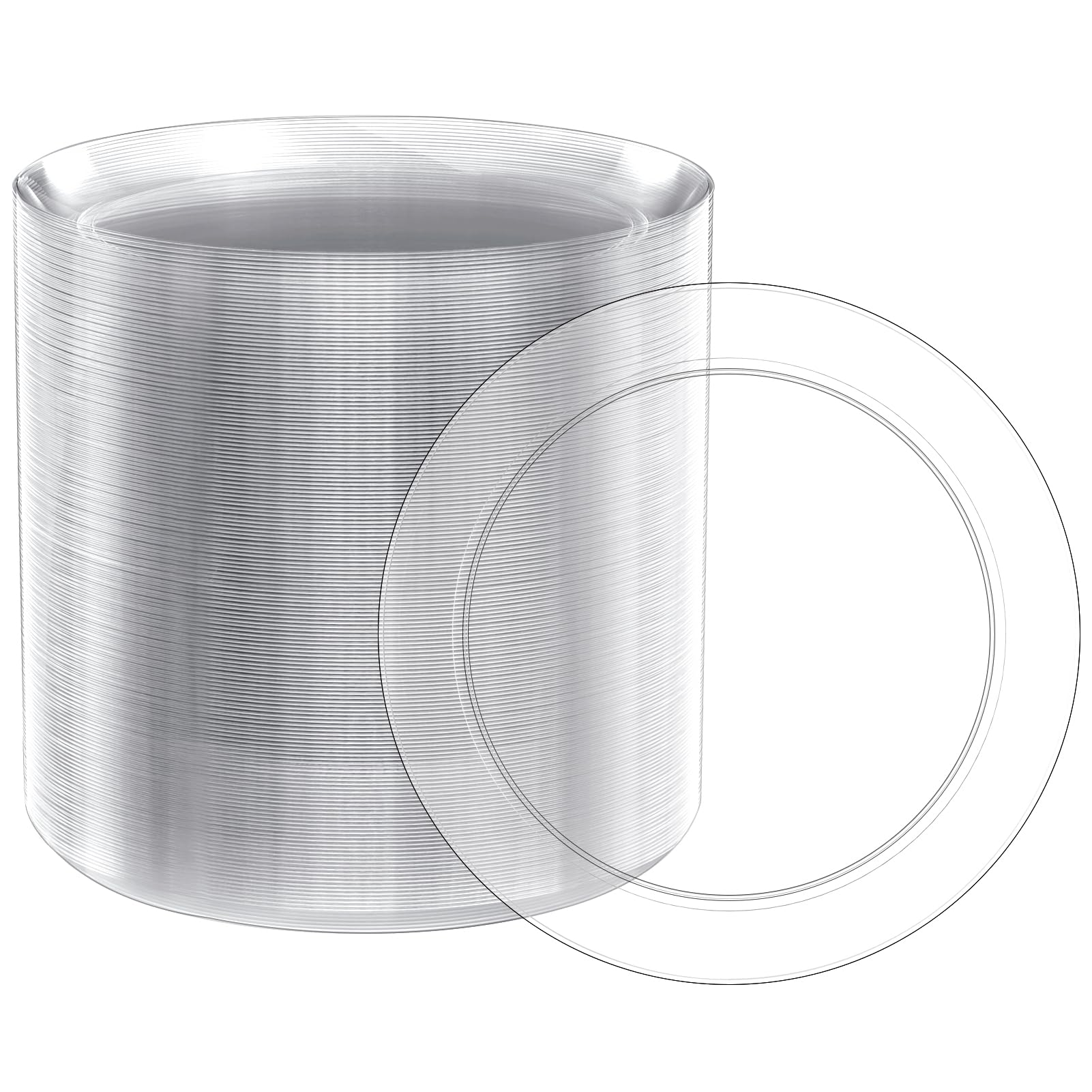 Photo 1 of FOCUSLINE 100 Count Clear Plastic Plates 7 Inch, Disposable Salad Dessert Plates Heavy Duty- Premium Clear Hard Plastic for Weddings, Parties and Events