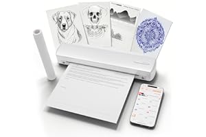 TAGZILO C80 Wireless Printer, Inkless Portable Printer for Travel, Supports A4 8.5 x 11 Inch Thermal Paper, Compatible with Phone & Laptop (White)