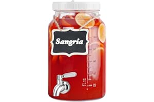 Qianfenie 1 Gallon Glass Drink Dispensers for Parties. Glass Beverage Dispenser w Screw Cap(100% Airtight Silicone Ring), Stainless Steel Spigot 100% Leakproof. Laundry Detergent Dispenser Scale Mark