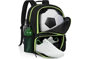 Soccer Backpack for Youth, Soccer Bag with Ball & Shoe Compartment for Football, Basketball, Volleyball, Sport Equipment Bags