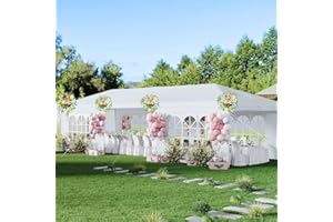 HAYIODDA 10x30 Outdoor Canopy Tent with 8 Removable Sidewalls, Waterproof Party Tent Gazebo, Outdoor Canopy for Parties, Weddings & Gatherings, White