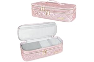 CANBOX Travel Carrying Case for Hair Dryer Shark Flexstyle Dyson Airwrap, Double-Layer Hair Accessories Tools Storage Case for Revlon One-Step, Shockproof Protection Organizer Travel Carrier Bag, Pink