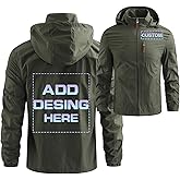 Custom Men's Outdoor Waterproof Jacket Design Personalized Logo/Text Windbreaker Rain Shell Coat