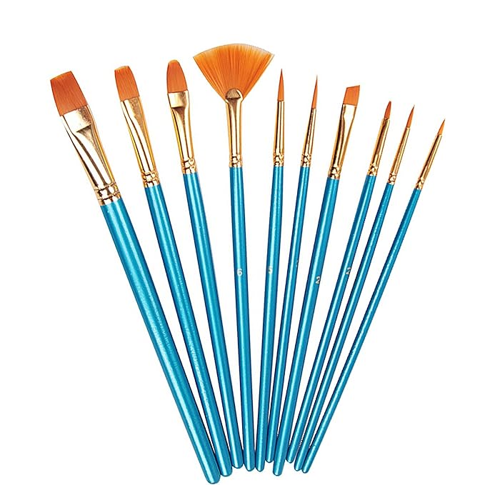 Deco Dream Paint Brushes Set 10Pcs Nylon Hair Artist Paint Brushes for