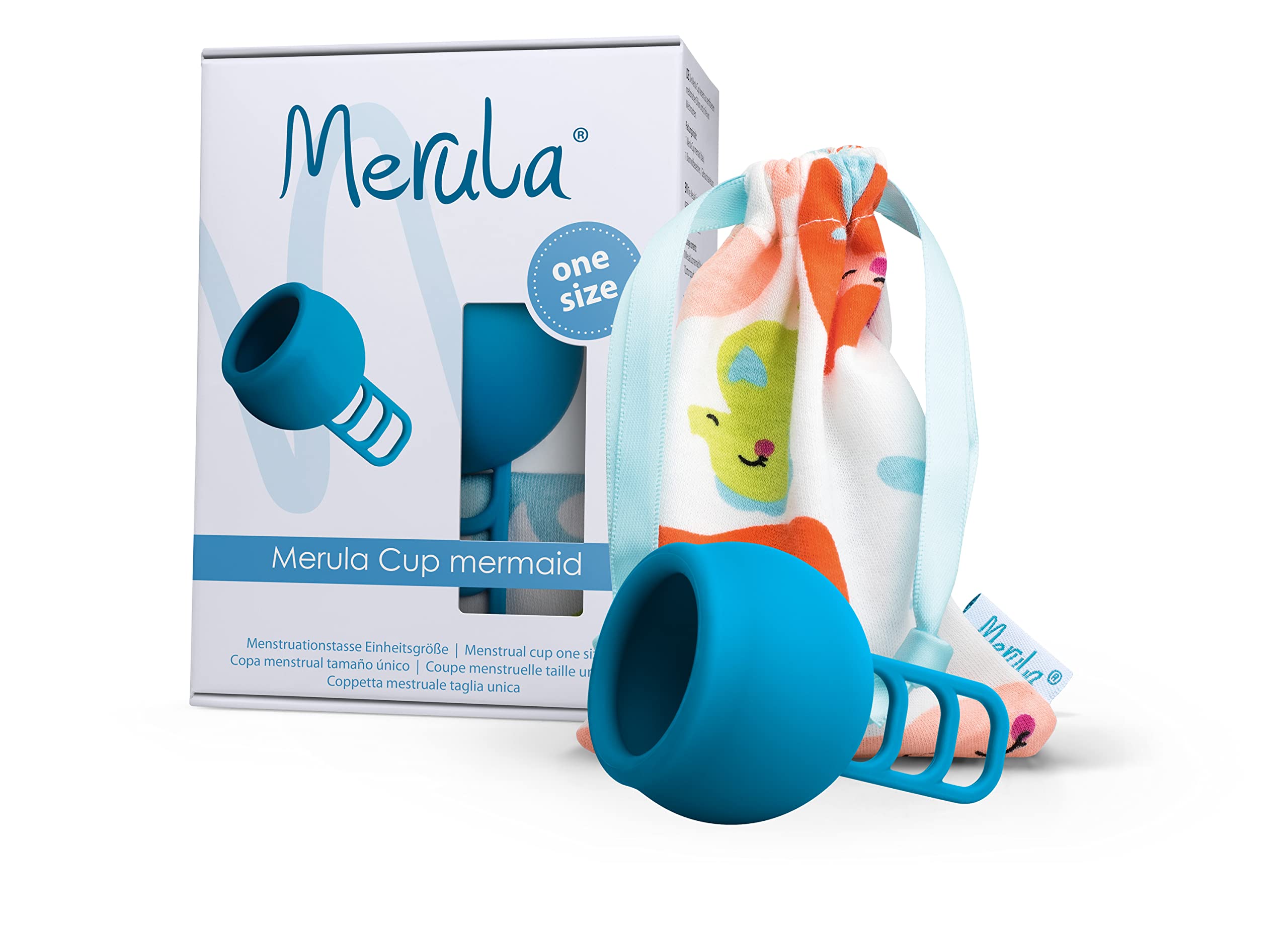 Merula Menstrual Cup Mermaid (Blue) "one Size" – Made of Medical-Grade Silicone