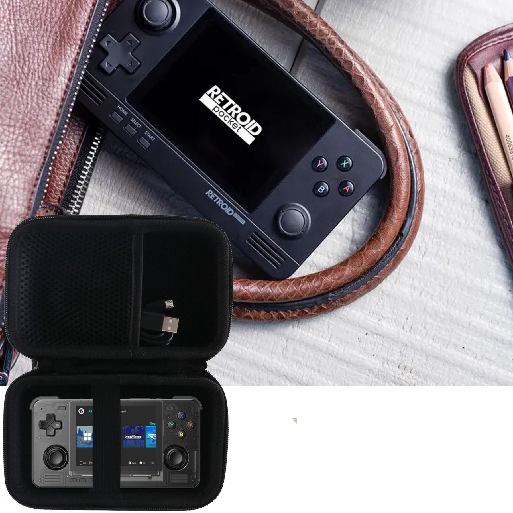 WERJIA Hard Carrying Case Compatible with Retroid Pocket 2S/Retroid Pocket Flip Retro Game Handheld Console
