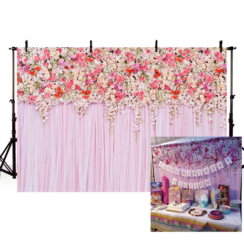 Amazoncom MEHOFOTO Pink Hanging Flower Printed Photo Studio Booth