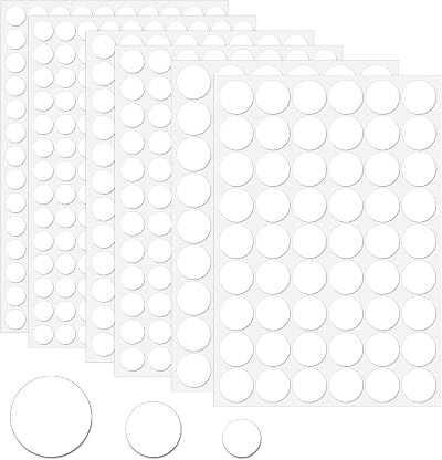 Abeillo 580 Pcs White Screw Hole Covers 12mm 15mm 21mm Self Adhesive