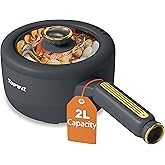 TOPWIT Hot Pot Electric, 2L Electric Pot, Non-Stick Sauté Pan, Portable Cooker for Steak, Egg, Fried Rice, Ramen, Soup with D
