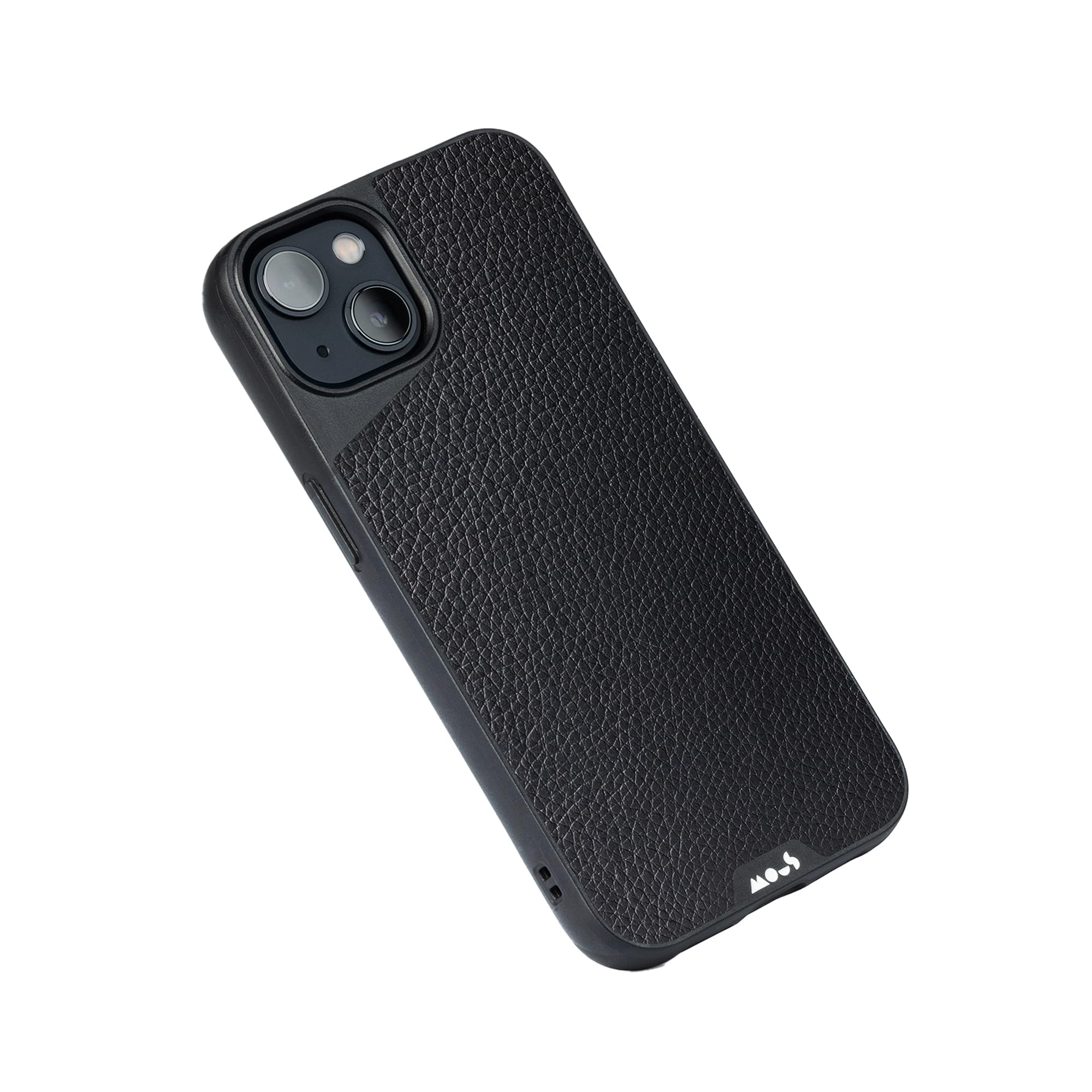 Mous for iPhone 13 Case MagSafe Compatible - Limitless 4.0 - Black Leather - Protective iPhone 13 Case - Shockproof Phone Cover