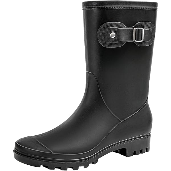 Amazon.com | Evshine Women's Mid Calf Rain Boots Waterproof Garden