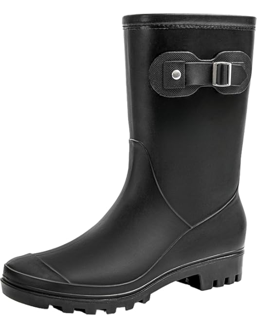 Amazon.com | Shoes 18 Womens Classic Rain Boot with Buckle (7