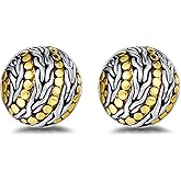 UNY JEWEL Jewelry Two Tone Foxtail Chains Gold Dots Designer Inspired Women French Clip Earring Christmas Valentine Gifts