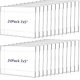 IANFAN 24 Pack Acrylic Wall Mounted Sign Holder, Plastic Clear Wall Frame No Drilling Walls Mounted Sign Holder with Adhesive Tape for Displaying Document Flyer Poster(Horizontal Style, 5 x 7 Inch)