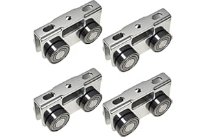 YOVXKAN 4 Wheel Trolley Assembly Rollers, Upgraded Load & Stable Silent Roller Trolley Compatible with 1-5/8" Wide and Taller Strut Channel, P1000/ P5000 Series (Silver 4 Pack)