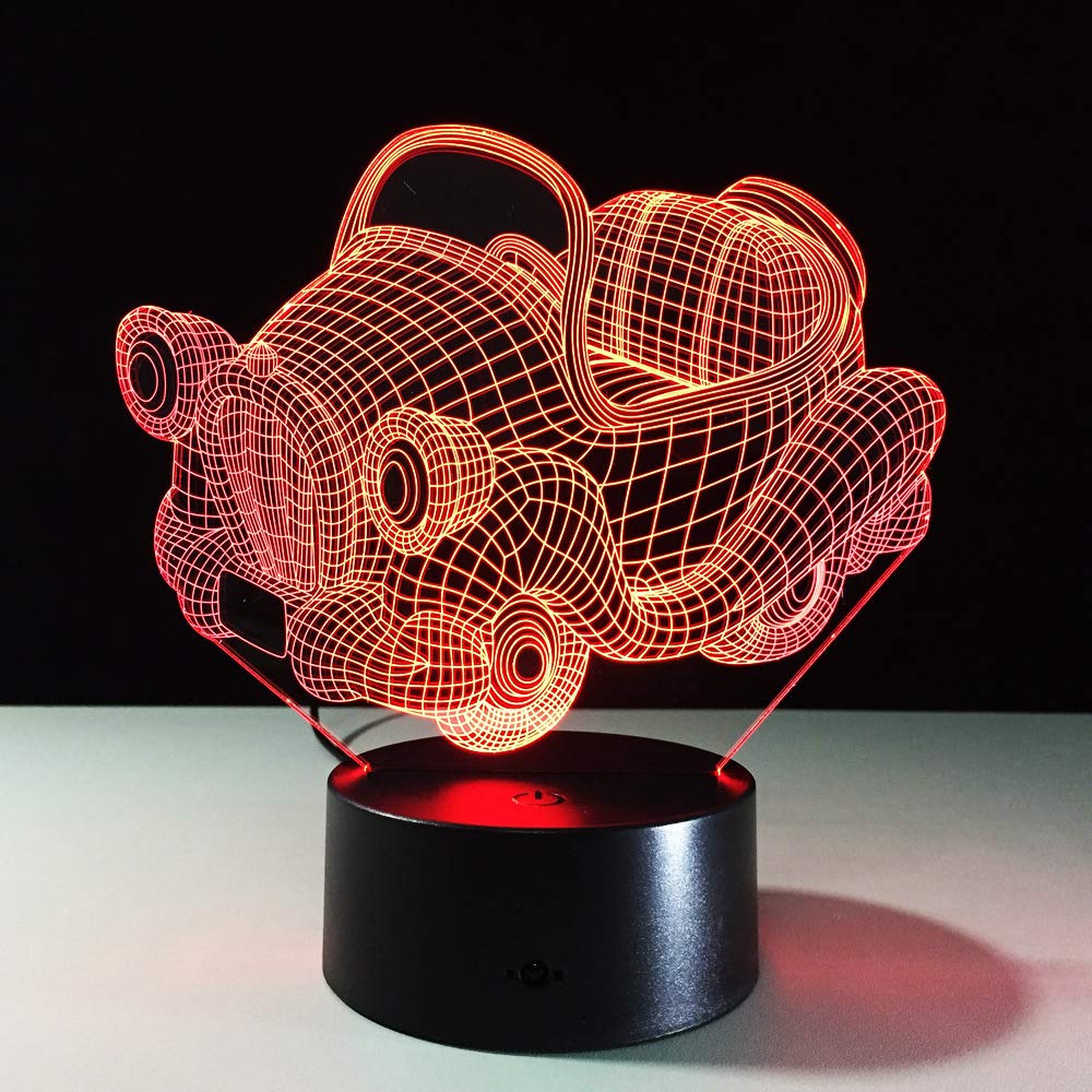 wangZJ Lámpara de ilusión visual 3d / swing Coche Luz de noche 3d ...