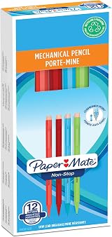 Paper Mate Non-Stop Mechanical Pencil 0.7mm HB #2 Assorted Neon 12 Count view 1