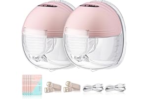 Hands Free Breast Pump, Wearable Electric Breast Pump, for Breastfeeding with 24mm Double-Sealed Flange, 3 Modes & 12 Levels,