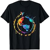 Artistic Earth Watercolor Travel World Traveling Colorful T-Shirt