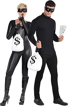 Amscan Black Robbers Thief Costume Da Ladro 4 Pezzi Un Formato Misura La Maggior Parte Adulti 848468 Amazon It Giochi E Giocattoli