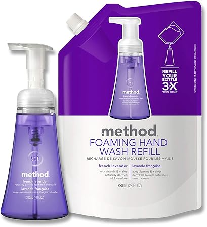 Amazon Co Jp ハンドソープ 泡 おしゃれ 詰め替え メソッド Method フレンチラベンダー セット まとめ買い 手洗い 本体 300ml 詰め替え用 8ml ボトル 業務用 ソープディスペンサー ビューティー