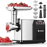 AAOBOSI Electric Meat Grinder w/ 3 Speed Touch Screen Control, 3000W Max | Built-in Storage, 4lbs/min, 3-in-1 for Sausage, Burger &amp; Raw Pet Food for Home Kitchen, LFGB Approved, Easy Cleanup