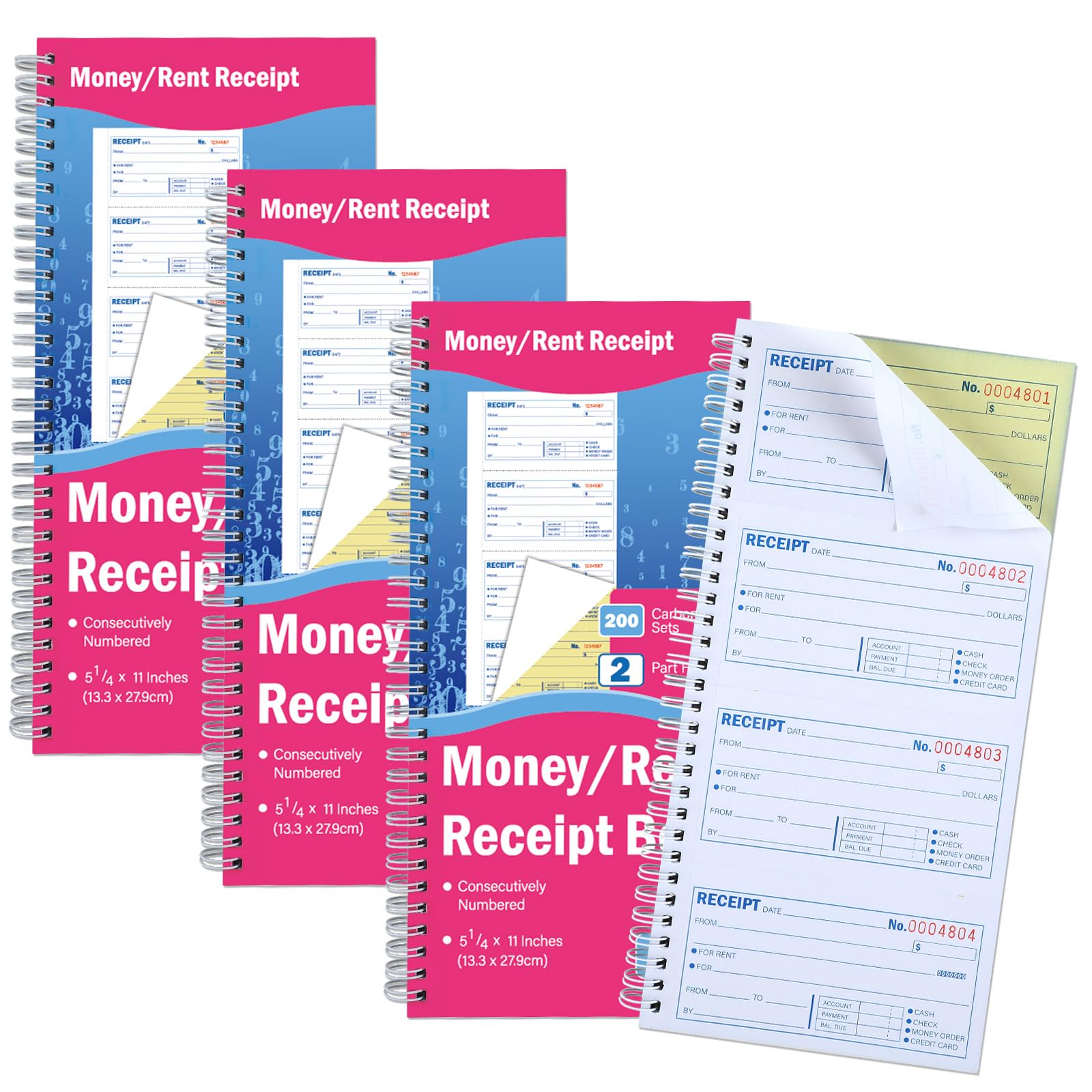 Mua gisgfim 4 Pads Money and Rent Receipt Book with Spiral Bound Rent ...