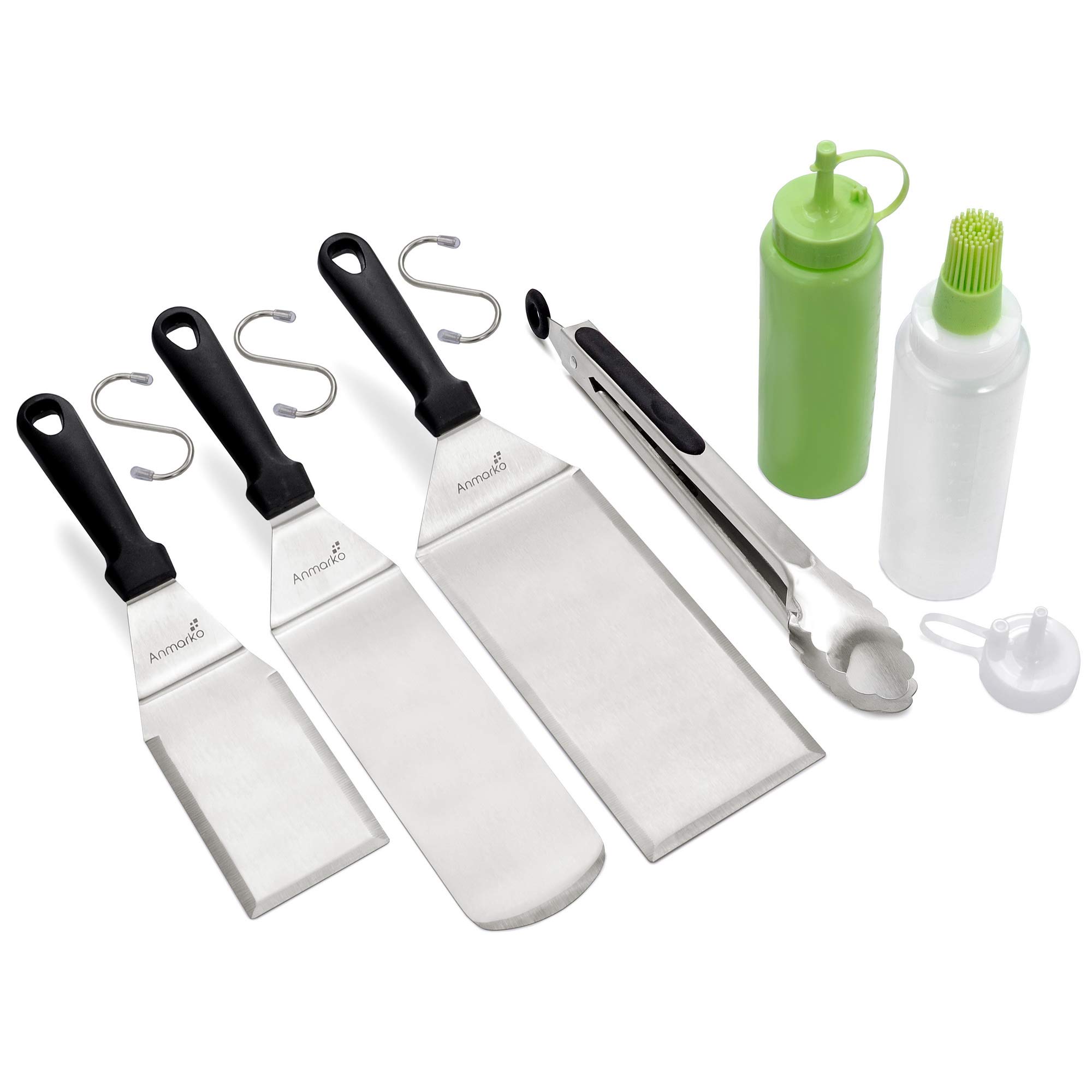 Anmarko Metal Spatula Set of 6 - Griddle Accessories kit - Grill Flat Spatula Pancake Flipper Hamburger Turner - Metal Utensil Great for BBQ Grill Flat Top Cast Iron โ image 1