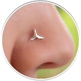 Dolphin Fin Nose Stud L Shape 925 Silver - 22G Nose Studs For Women - Fin Shape Piercing Handmade Jewelry