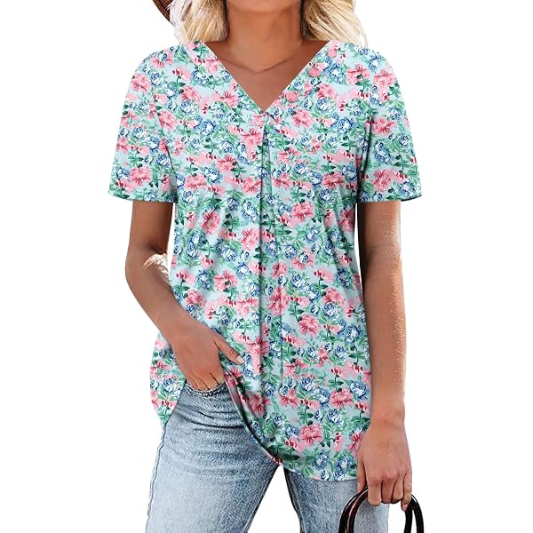 CARCOS Plus Size Leopard Print Top - 3X V Neck Short Sleeve Tunic - Loose Fit Blouse (Hot Pink) - View #4