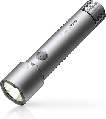 Torcia LED Potente Professionale, Torcia Tattica Ricaricabile Super Luminosa, Torcia Impermeabile IP68 con Clip, 5 Modalità Torce Portatili per Emergenza, Esterno, Campeggio