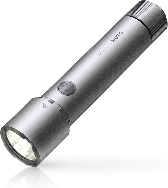 Torcia LED Potente Professionale, Torcia Tattica Ricaricabile Super Luminosa, Torcia Impermeabile IP68 con Clip, 5 Modalità Torce Portatili per Emergenza, Esterno, Campeggio