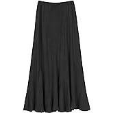 Urban CoCo Women's Faux Suede Elastic Waist Midi Long Skirt A Line Women Flowy Fall Winter Skirts