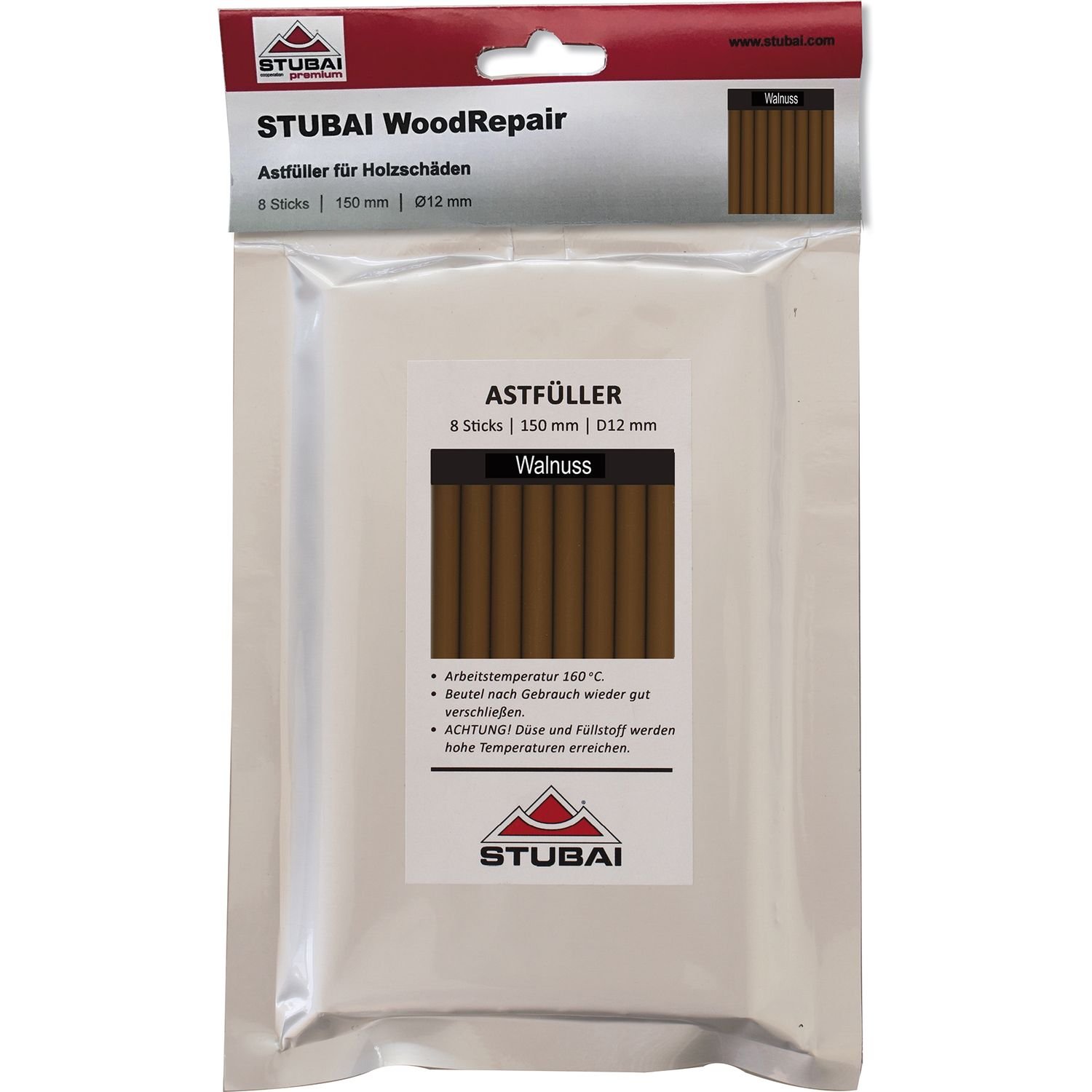 Stubai 252128 Woodrepair Sticks, Walnut