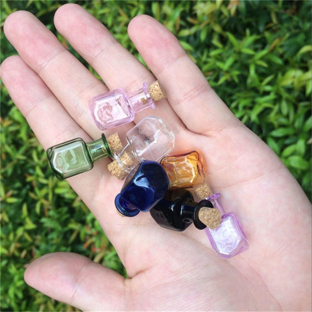 Jarvials A Seven-Color Rectangular Mini-Coloured Glass Bottle is As Beautiful As A Rainbow. - Image 4