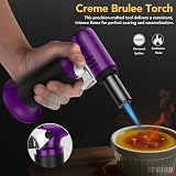 Sondiko Kitchen Blow Torch S907 with Fuel Gauge Adjustable Flame Purple Black view 3