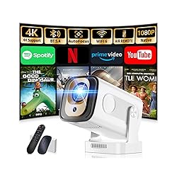 【Built-in Apps】Mini Projector 1080P with WiFi 6