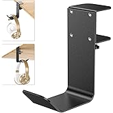 tiebutie Clamp-On Under Desk Headphone Holder/Backpack Hook/PC Gaming Headset Headphone Hanger Mount, Provides a Convenient Place to Hang Headsets or Bags
