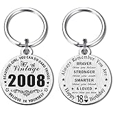 Resdink 18th Birthday Gifts for Girls Boys - 2007 Keychain for 18 Years Old Birthday for Women Men, Happy 18th Bday Present